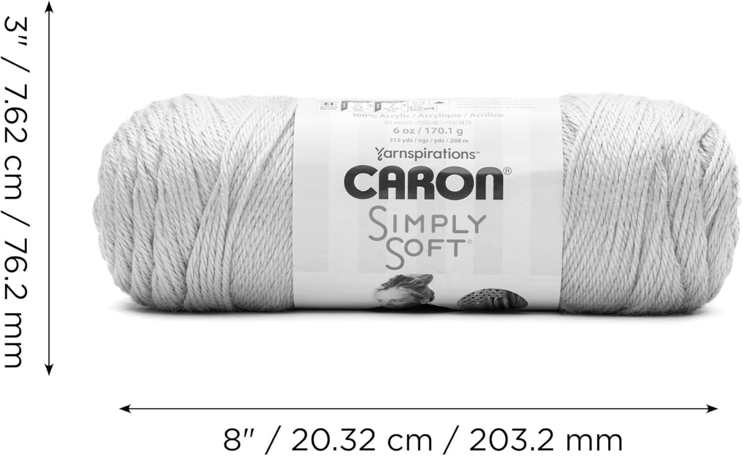 Caron Simply Soft Speckle White Sage Yarn - 3 Pack of 5oz/141g - Acrylic - #4 Worsted (Medium) - 235 Yards - Knitting & Crochet - Image 12